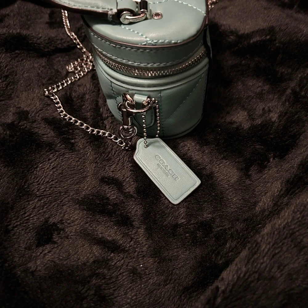 Coach Mini Bag in Teal with Silver Accents - Picture 5 of 11